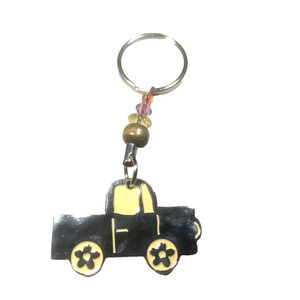 Bless This Ride Silver Tone Truck Keychain